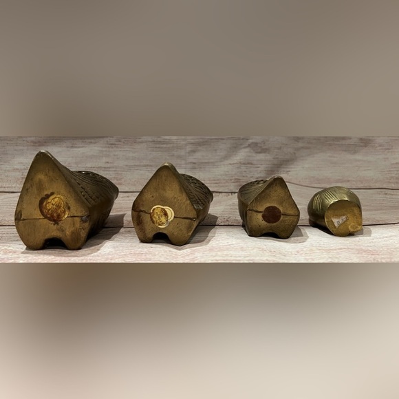 Vintage Brass Owl Lot Set of four Figurines Collectibles - Picture 4 of 4